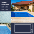 2805 Saphire Compact Ceramic IG Pool Package Bahama Blue - 6,00 x 3,00 m x 1,20 m dyb