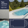 2810 Topaz Compact Ceramic IG Pool Package Tenerife Grey - 7,50 x 3,52 m x 1,40 m dyb