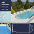 2811 Topaz Compact Ceramic IG Pool Package Bahama Blue - 7,50 x 3,52 m x 1,40 m deep