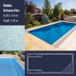 2813 Rubin Compact Ceramic IG Pool Package Bahama Blue - 8,20 x 3,54 m x 1,50 m dyb