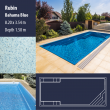 2813 Rubin Compact Ceramic IG Pool Package Bahama Blue - 8,20 x 3,54 m x 1,50 m deep